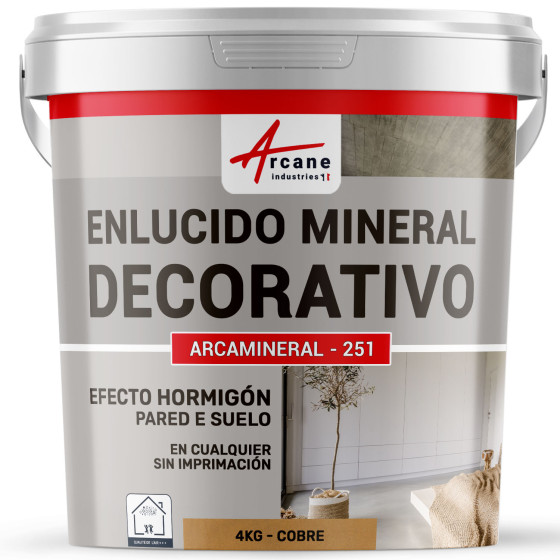 ARCAMINERAL - 251 COLOREADO ASPECTO HORMIGÓN - revestimiento decorativo para paredes y suelos 4 kg - Cobre