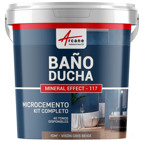 Kit Microcemento para Baño: Revestimiento impermeable Visón Gris Beige - 10 m² (en 2 capas)