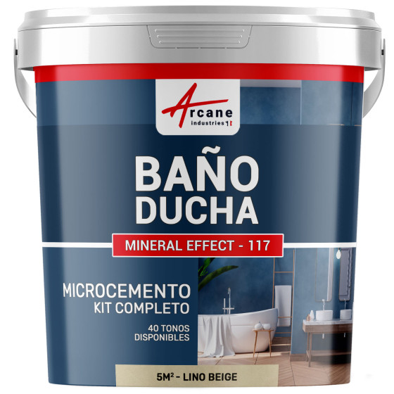 Kit Microcemento para Baño: Revestimiento impermeable Lino beige - 5 m² (en 2 capas)