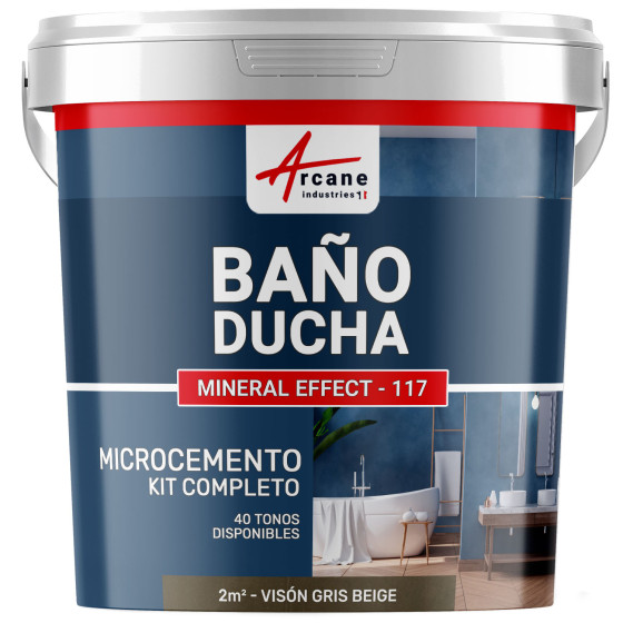 Kit Microcemento para Baño: Revestimiento impermeable Visón Gris Beige - 2 m² (en 2 capas)