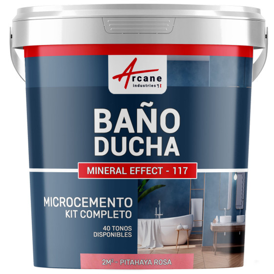 Kit Microcemento para Baño: Revestimiento impermeable Pitahaya Rosa - 2 m² (en 2 capas)