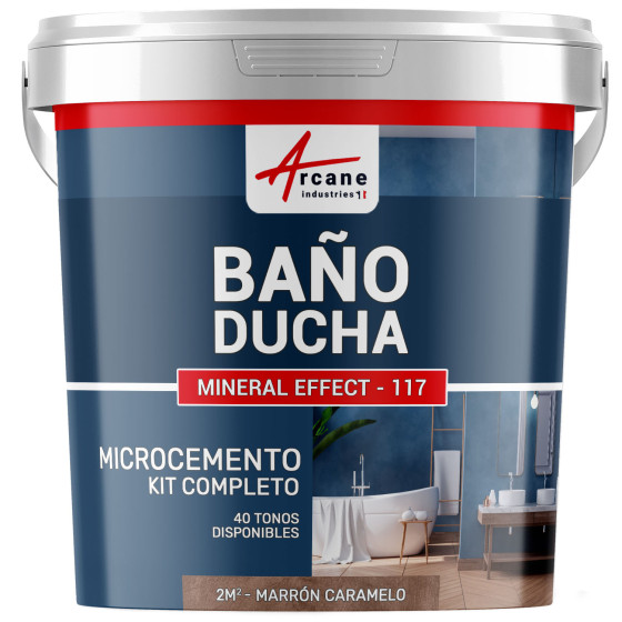 Kit Microcemento para Baño: Revestimiento impermeable Marrón Caramelo - 2 m² (en 2 capas)