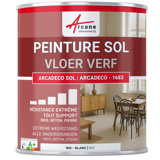 Polyurethaan Vloerverf. multisubstraat ARCADÉCO Wit - 1 kg