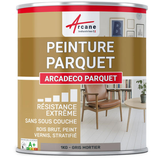 Peinture parquet bois. sol stratifié : ARCADÉCO PARQUET 1 kg - Gris Mortier - RAL 060 60 05