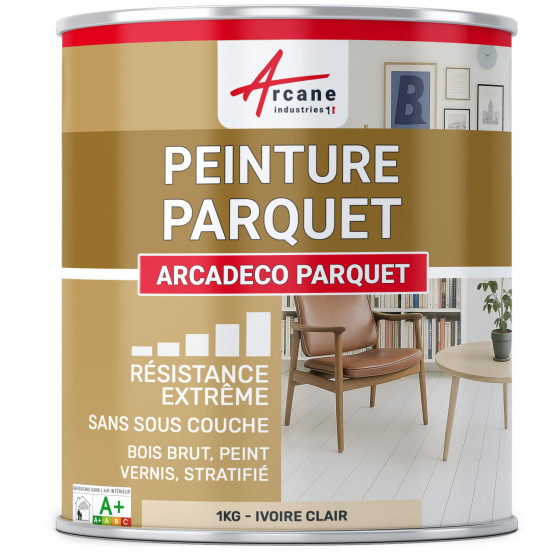 Peinture parquet bois. sol stratifié : ARCADÉCO PARQUET 1 kg - Ivoire Clair - RAL 1015