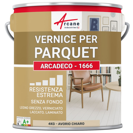 Vernice per parquet : ARCADECO - 1666 4 kg - Avorio Chiaro - RAL 1015