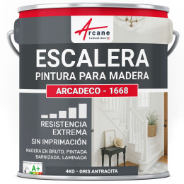 Pintura para escalera de madera - ARCADECO - 1668 4 kg - Gris Antracita - RAL 7016