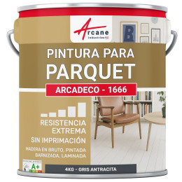 Pintura para parquet gris : ARCADÉCO - 1666 4 kg - Gris Antracita - RAL 7016
