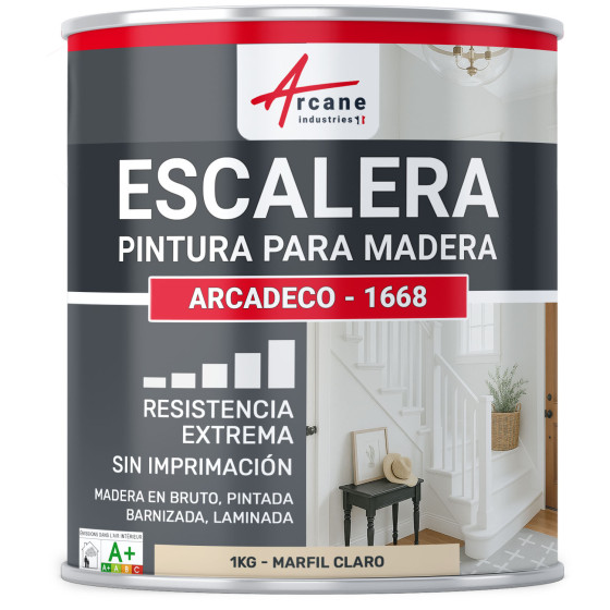Pintura para escalera de madera beige- ARCADECO - 1668 1 kg - Marfil Claro - RAL 1015
