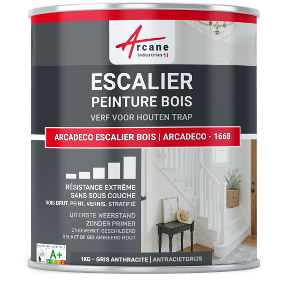 Verf voor houten trap: ARCADECO - 1668 1 kg - Antracietgrijs - RAL 7016