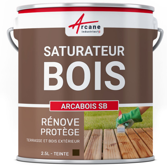 Saturateur terrasse en bois naturel : ARCABOIS SB-2-5L-Chene-fonce-Couleur / Aspect
