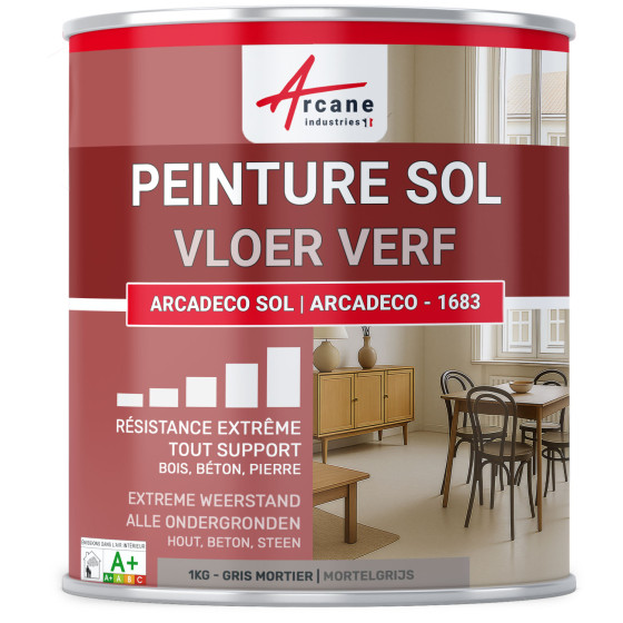 Polyurethaan Vloerverf. multisubstraat ARCADÉCO 1 kg - Mortelgrijs  RAL 060 60 05