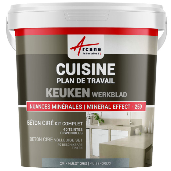 Beton cire Keuken Werkblad Achterwand Muizengrijs - 2 m² in 2 lagen