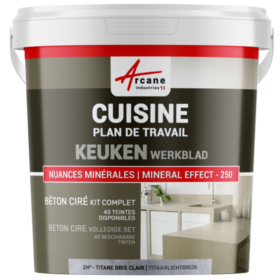 Beton cire Keuken Werkblad Achterwand Titaanlichtgrijs - 2 m²