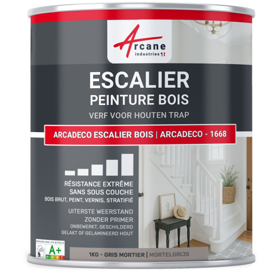 Verf voor houten trap: ARCADECO - 1668 1 kg - Mortelgrijs ? RAL 060 60 05