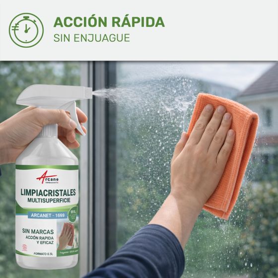 Limpiador de cristales natural: Arcanet - 1698 - Certificado ECOCERT