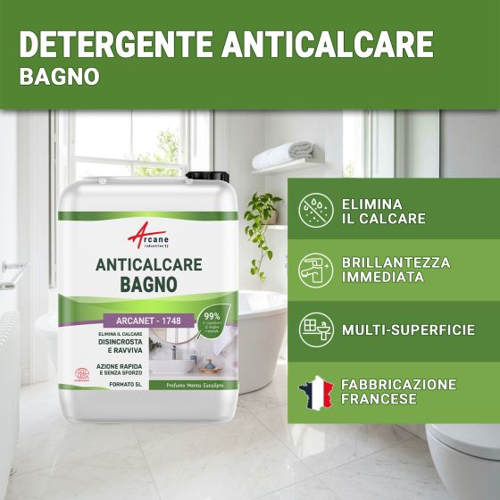 Detergente Bagno Anti-Calcare Naturale : Arcanet - 1748 - Certificato Ecocert