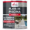 Kit Suelo de Grava Borde Piscina Drenante - Antideslizante Mármol + Resina PU UV Resistente Cloro y Sal - MINERALIA