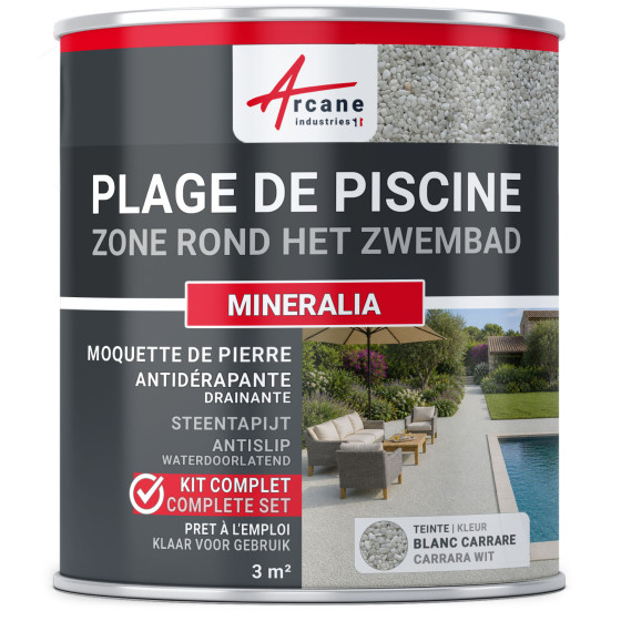 Steentapijt Kit voor Zwembadrand Drainerend_ Blanc Carrare_3 m²