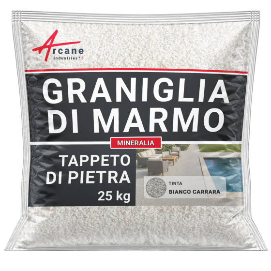 Granuli per tappeto di pietra Blanc Carrare 25 kg (jusqu'à 1