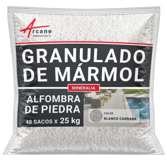 Granuli per tappeto di pietra Blanc Carrare 25 kg (jusqu'à 1