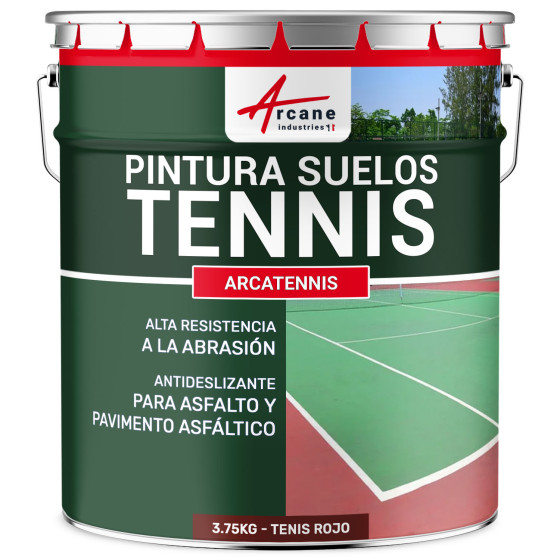 Pintura para pista de tenis. antideslizante - ARCATENNIS Tenis Rojo - 3.75 kg (hasta 7.5 m² en 2 capas)