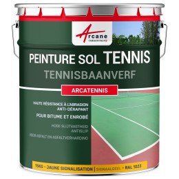 Antislip verf voor tennisbaan - ARCATENNIS Signaalgeel - RAL 1023 - 15 kg
