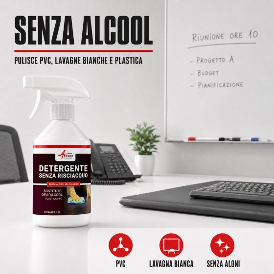 Detergente per lavagna in plastica bianca pvc, alcol free