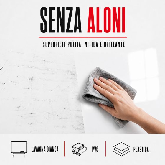Detergente per lavagna in plastica bianca pvc, alcol free