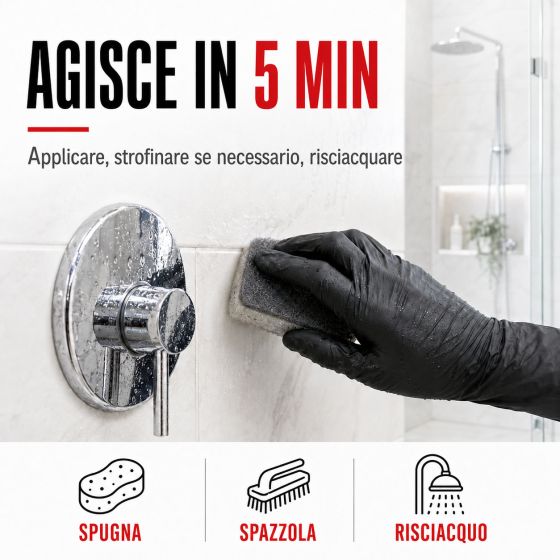 Disincrostante per calcare, per doccia e sanitari del bagno