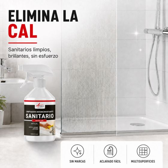 Limpiador desincrustante para sanitarios, baño y ducha