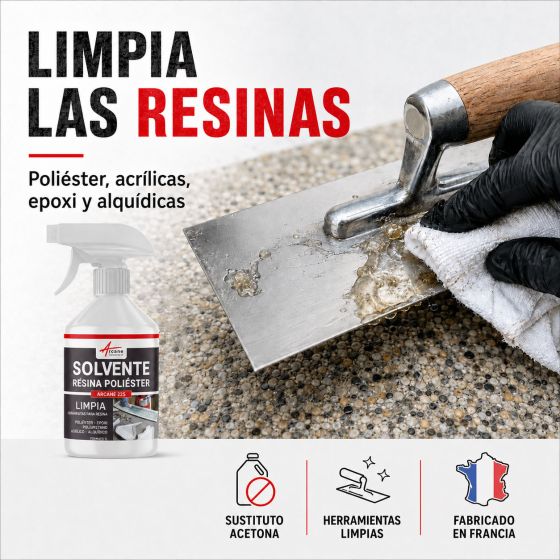 DISOLVENTE RESINA POLIÉSTER - Limpiador de resina poliéster sintética natural Gel coat Sustituto de acetona Pegado de elastómero