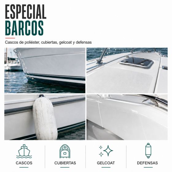 LIMPIEZA MANTENIMIENTO GELCOAT - Limpiador para cascos de poliéster, cubierta de gelcoat, defensas. Mantenimiento de barcos