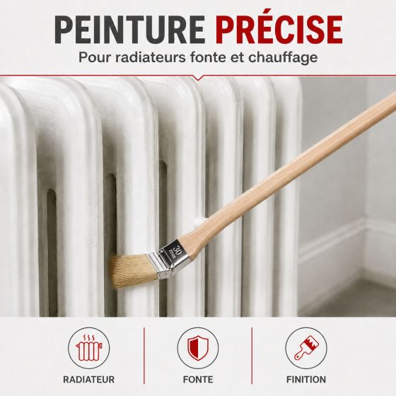 Pinceau pour radiateur et chauffage en fonte