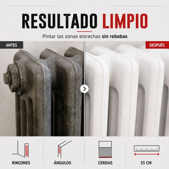 Brocha para radiador y calefacción de hierro fundido