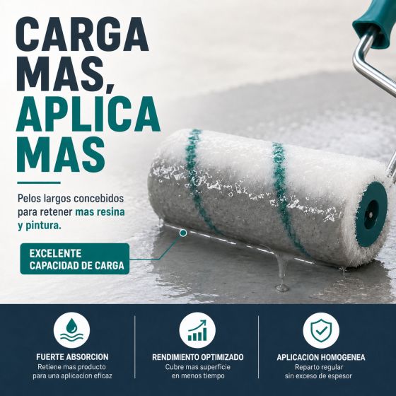 Rodillo de pelo largo para pintura: para fachadas, piscinas, exteriores