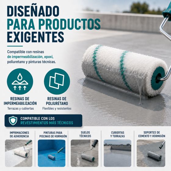 Rodillo de pelo largo para pintura: para fachadas, piscinas, exteriores