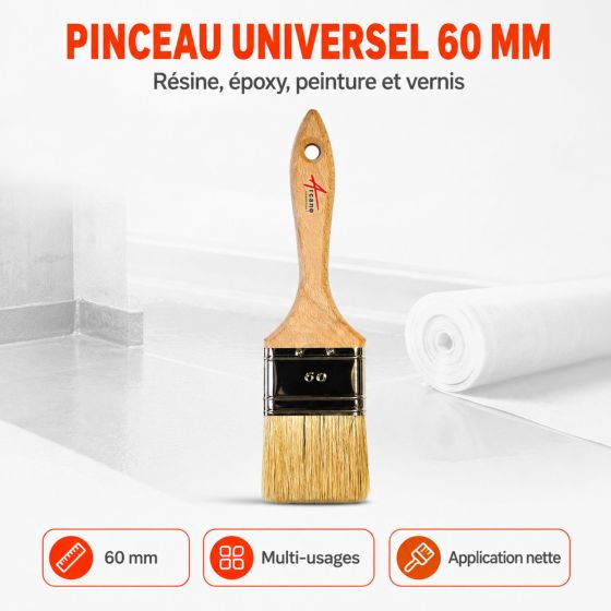 Pinceau pour application résine d'étanchéité, époxy, vernis, peinture