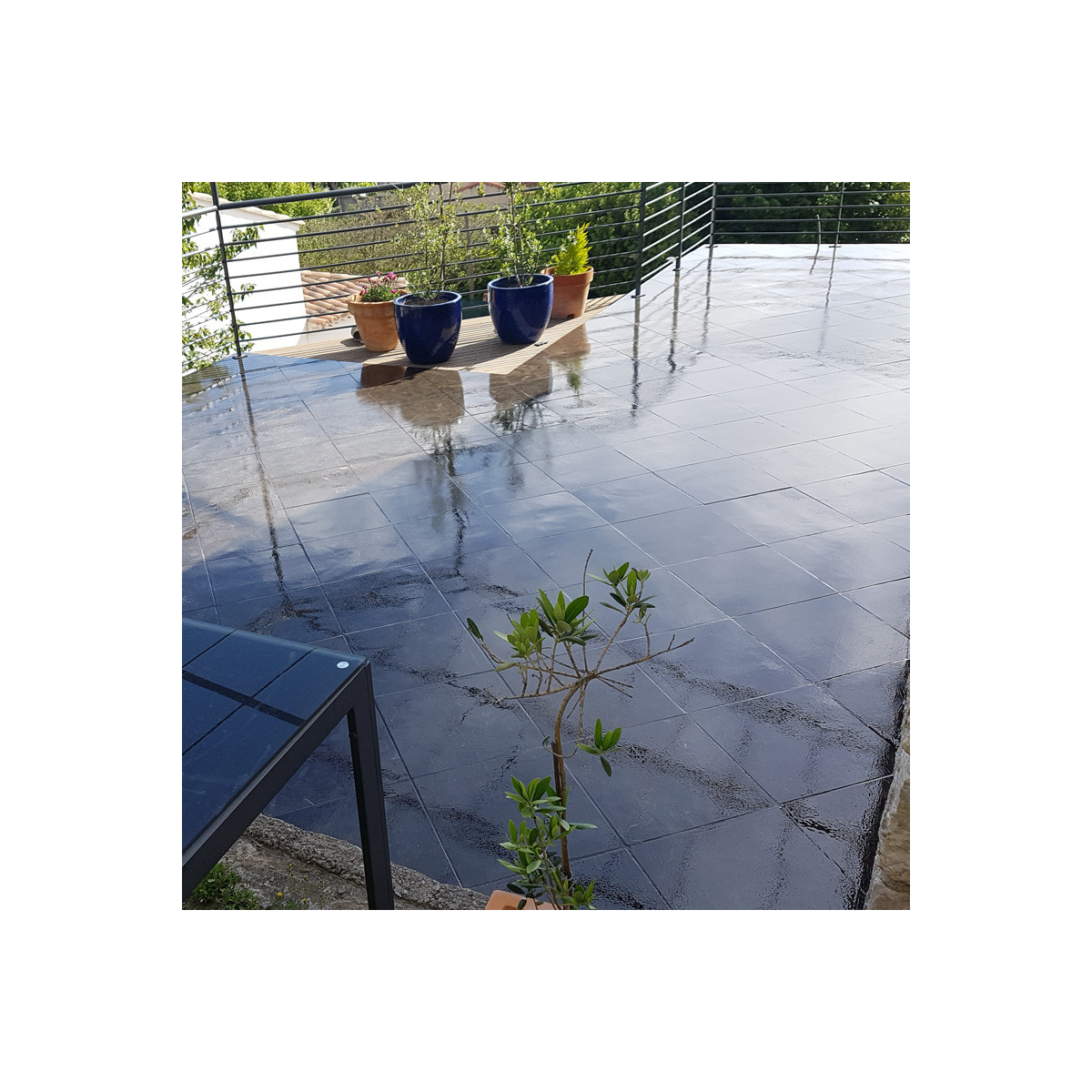Résine étanchéité terrasse carrelée transparente en kit