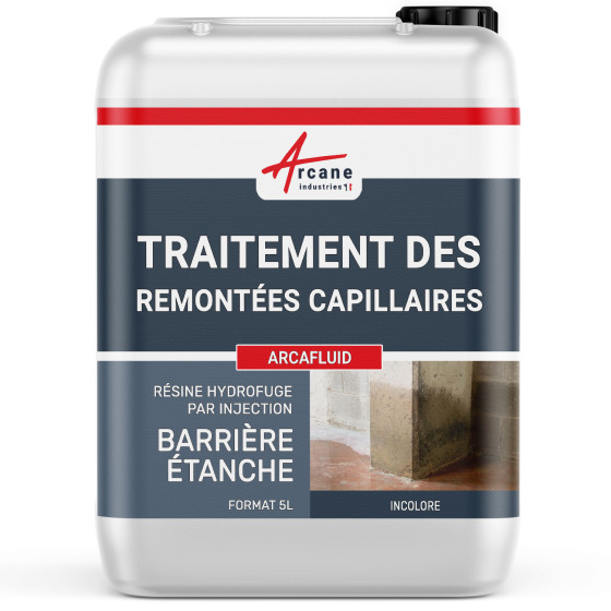 Barrière étanche produit d'injection pour mur humide : ARCAFLUID-5L-Transparent-Couleur / Aspect Barrière étanche produit d'injection pour mur humide : ARCAFLUID-5L-Transparent-Couleur / Aspect