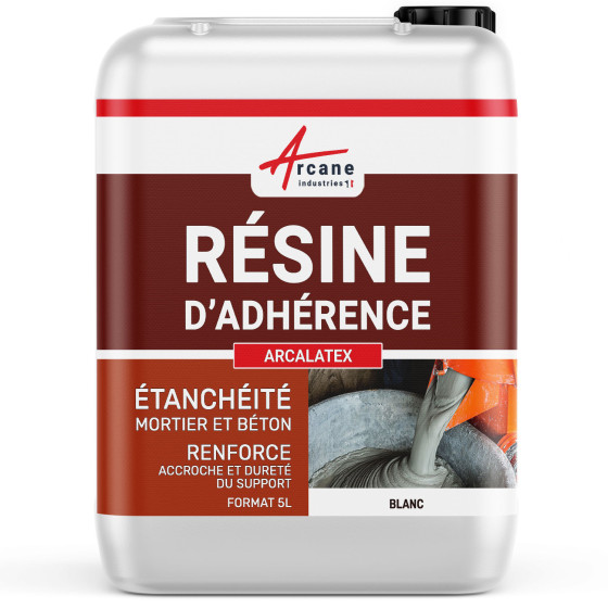 Résine d'accrochage mortier et béton : ARCALATEX-5L-Blanc-Couleur / Aspect