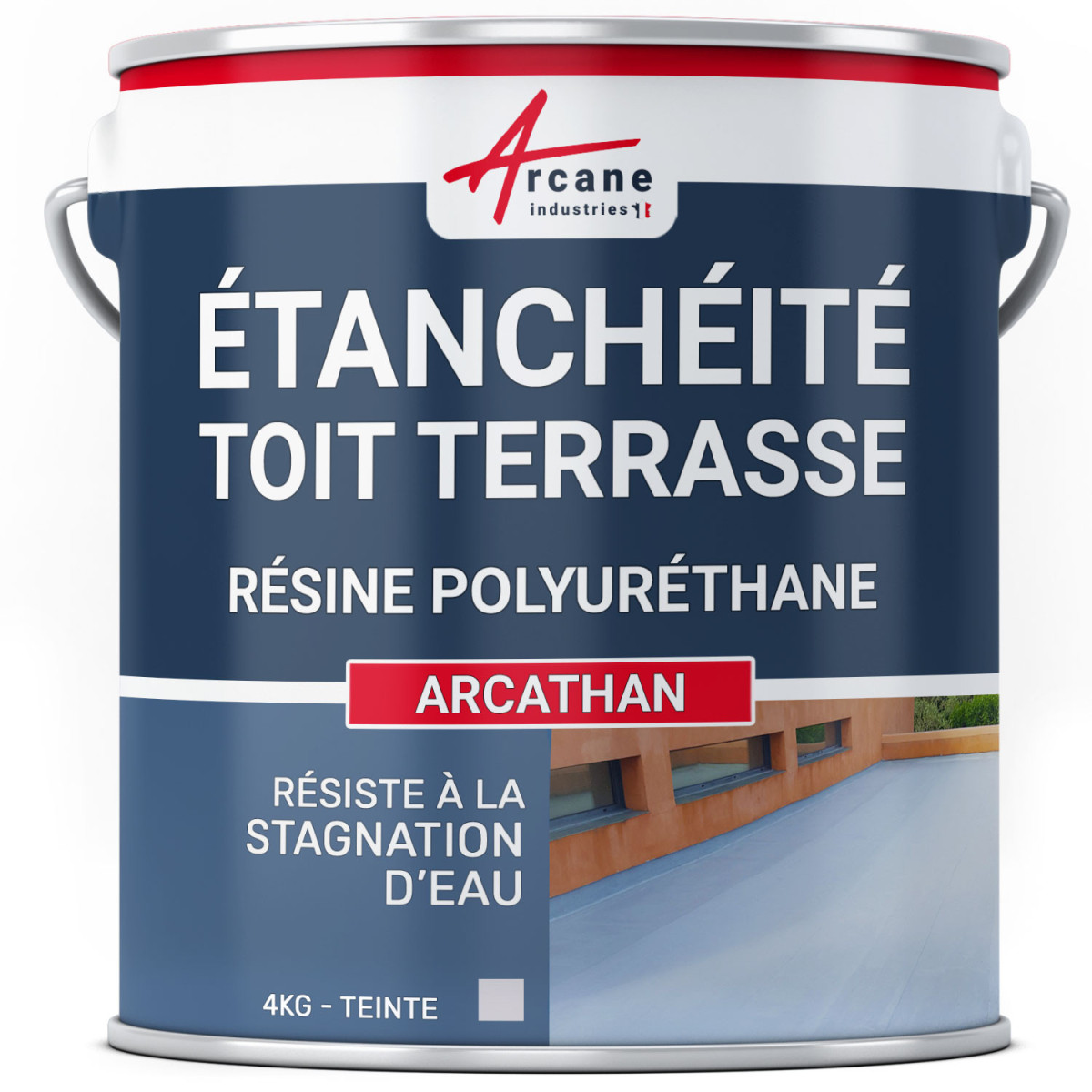 Résine Etanchéité Toitures et terrasses plates membrane résine  polyuréthane-Blanc 4Kg - Isolation et étanchéité à la Fnac