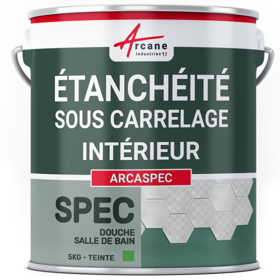 SPEC étanchéité des carrelages de douche et salle de bain : ARCASPEC-5Kg-Vert-Couleur / Aspect