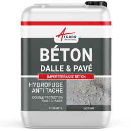 Hydrofuge imperméabilisant béton terrasse et dalles poreuses: IMPERTERRASSE BETON-1L-jusqua-5m2-Incolore-Couleur / Aspect