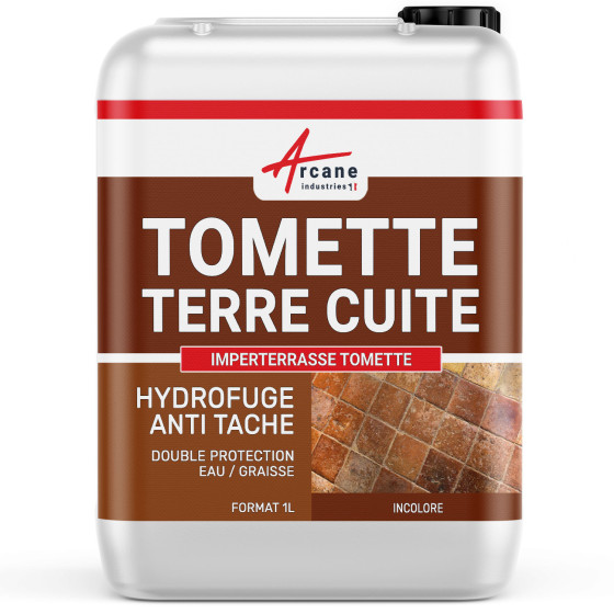 Hydrofuge tomette imperméabilisant sol en terre cuite anti-tâche: IMPERTERRASSE TOMETTE-1L-Incolore-Couleur / Aspect
