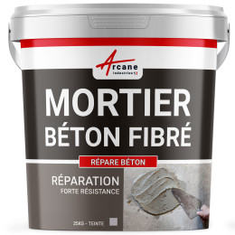 Mortier de réparation fibré béton éclaté rebouchage trous : REPARE BETON