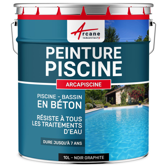 Peinture piscine béton - ARCAPISCINE-10L-Noir-graphite-ral-9011-Aspect / Couleur Peinture piscine béton - ARCAPISCINE-10L-Noir-graphite-ral-9011-Aspect / Couleur