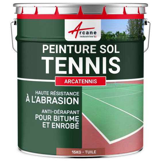 Peinture pour court de tennis anti dérapant - ARCATENNIS-15Kg-Tuile-Aspect / Couleur Peinture pour court de tennis anti dérapant - ARCATENNIS-15Kg-Tuile-Aspect / Couleur