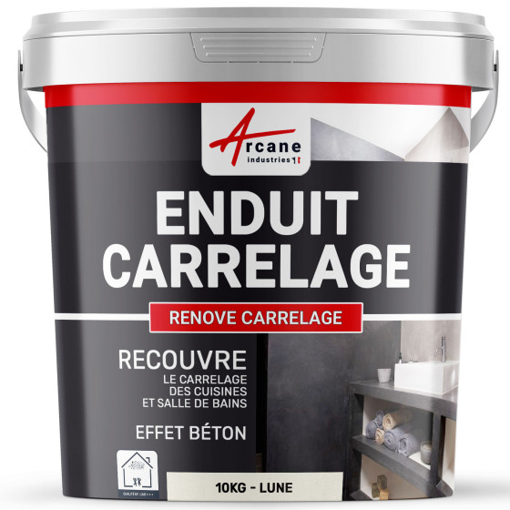 Enduit carrelage mur et sol pour salle de bain cuisine - RENOVE CARRELAGE-10Kg-Lune-Aspect / Couleur