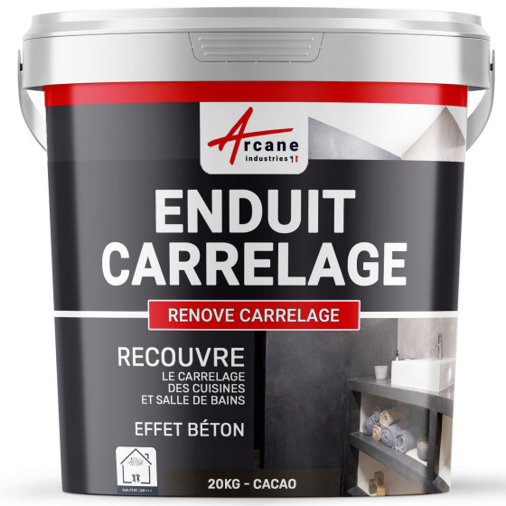 Enduit carrelage mur et sol pour salle de bain cuisine - RENOVE CARRELAGE-20Kg-Cacao-Aspect / Couleur